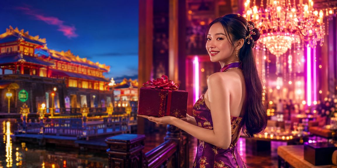 Không khí cá cược sôi động về đêm với đèn neon tại Huế